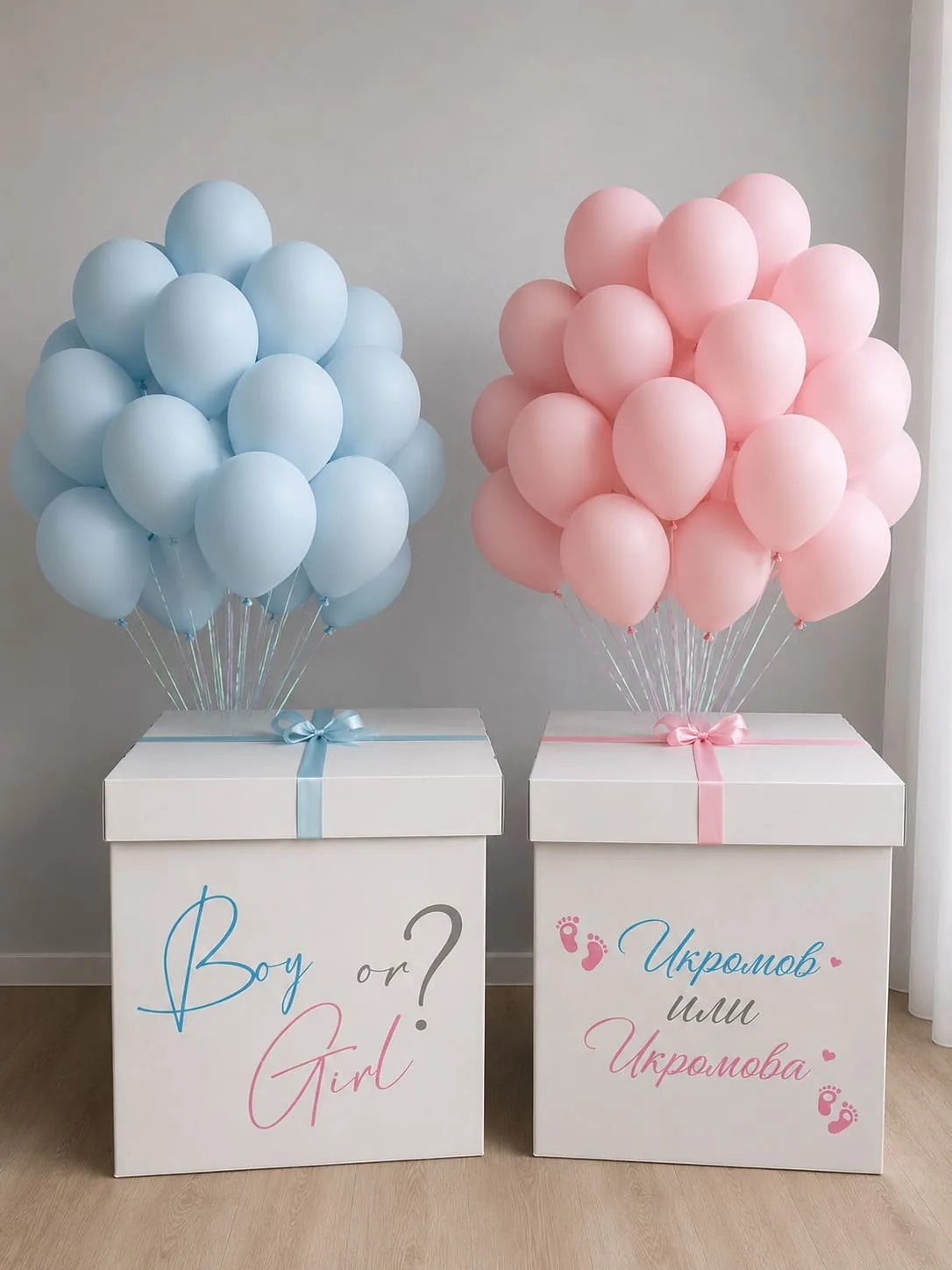 Коробка-сюрприз Gender Reveal с шарами