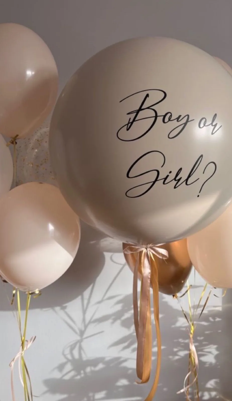 Набор для Gender Reveal Party с большим шаром и двумя связками шаров